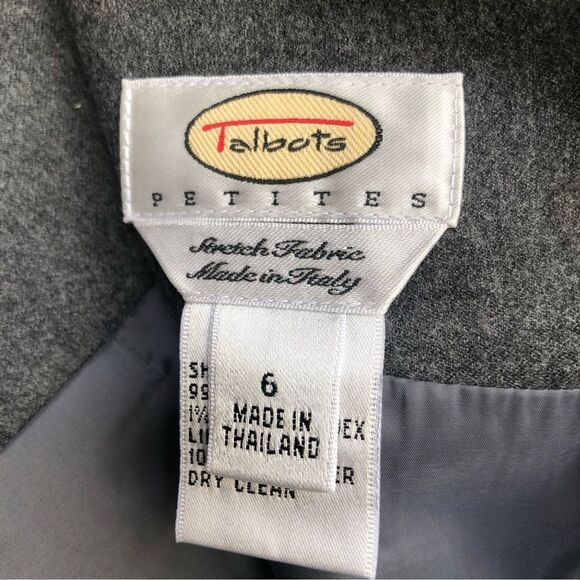 TALBOTS 6P VTG Gray Italian Wool A-Line Short Skirt Career Business Stretch 90s - Picture 7 of 11